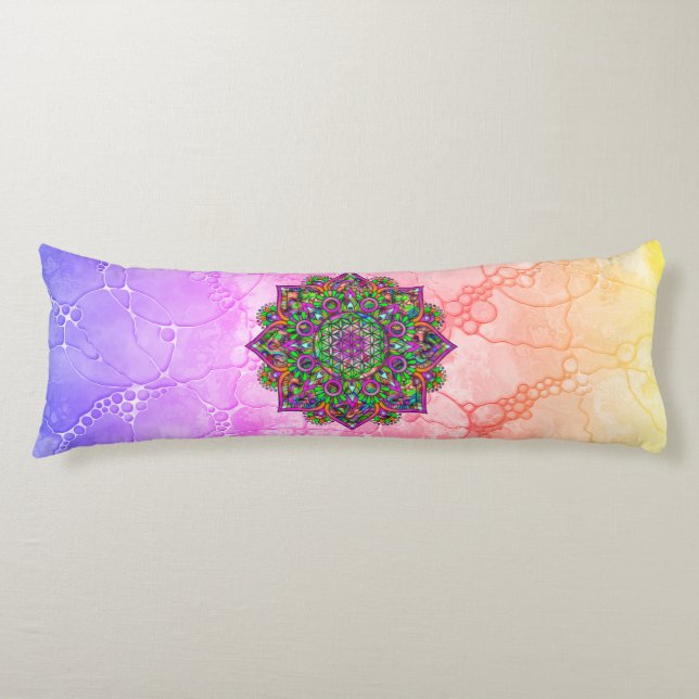 Cojín Flor de vida - Mandala india 1 (Anverso)