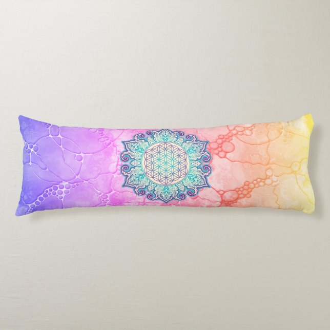 Cojín Flor de vida - Mandala india 2 (Anverso)