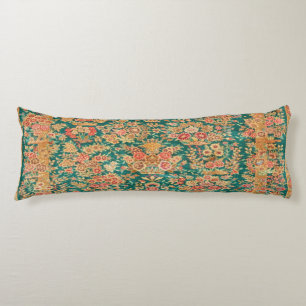 Cojín Flor floral de oro verde kilim turco persa