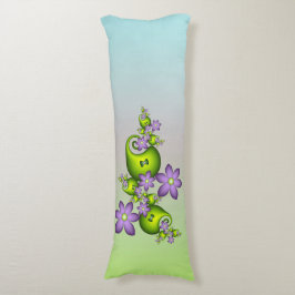Cojín Flor Floral Fantasía Lilac Flores Formas verdes Fr
