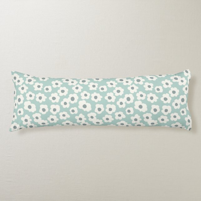Cojín Flor gris blanco verde boho sage (Anverso)