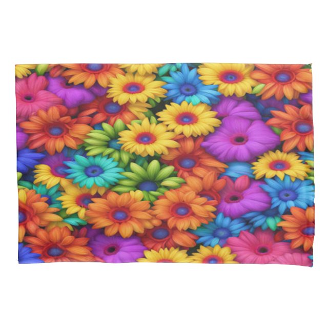 Cojín Floral arcoiris colorida #22 - funda de almohada (Anverso-izquierdo)