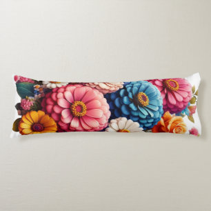 Cojín Floral colorida/zinnia de primavera/Rosa