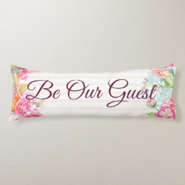 Cojín Floral de franja de melocotón personalizable