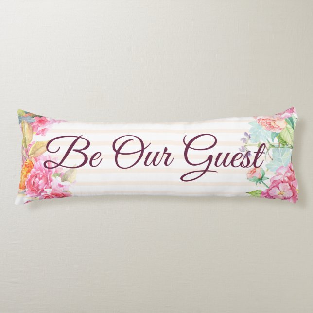 Cojín Floral de franja de melocotón personalizable (Anverso)