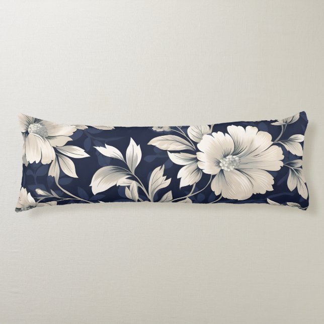 Cojín Floral en azul (Anverso)