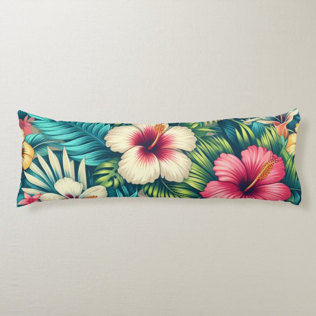Cojín Floral hawaiano/tropical (Anverso)