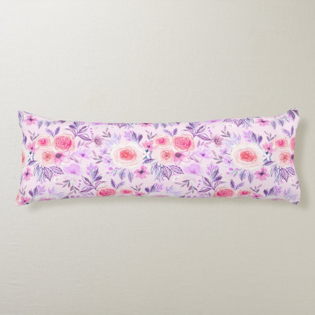 Cojín Flores acuarelas y hojas 3 (Anverso)