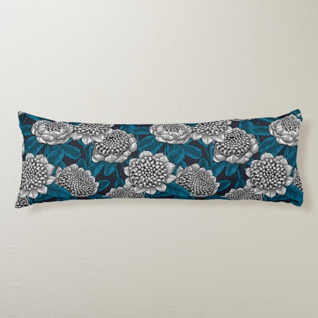 Cojín Flores blancas de waratah (Anverso)