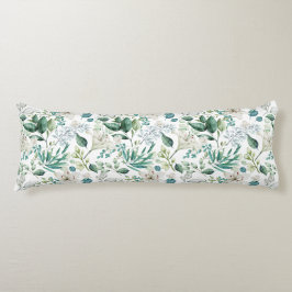 Cojín Flores de flores blancas verde Eucalipto Elegante