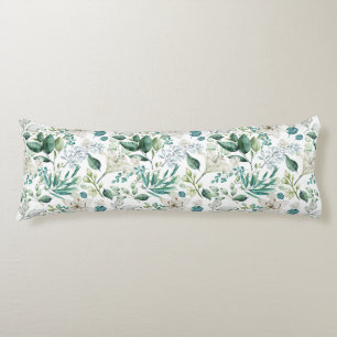 Cojín Flores de flores blancas verde Eucalipto Elegante