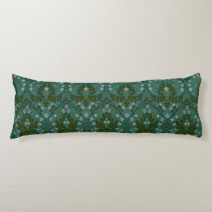 Cojín Flores de Otoño Vintage Verde Azul William Morris