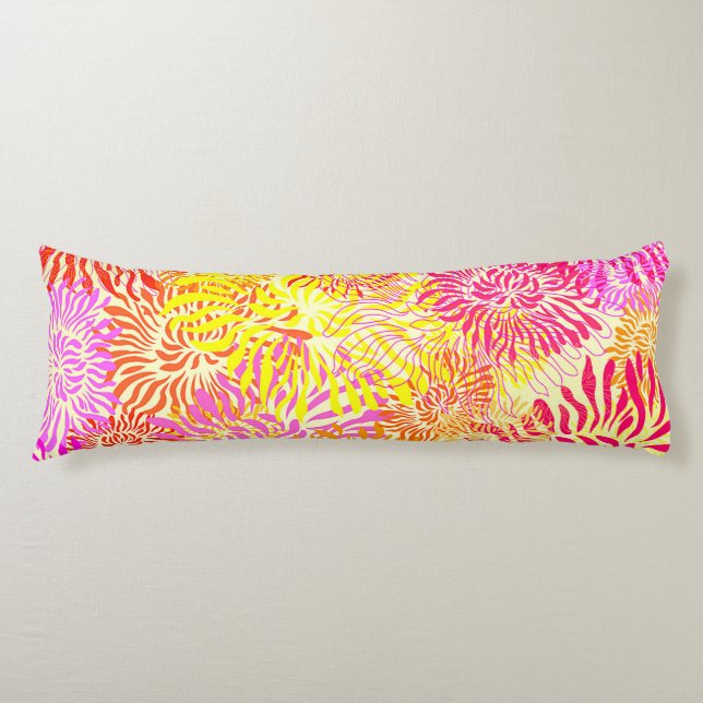 Cojín Flores de primavera brillantes y coloridas (Anverso)