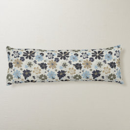 Cojín Flores Elegantes Patrón Floral Azul Tan