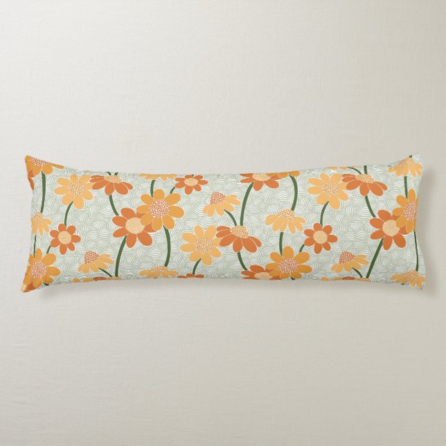 Cojín Flores retro de los años 70 apagadas (Anverso)