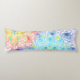 Cojín Flores rojas y azules