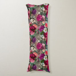 Cojín Flores rosa elegantes grises