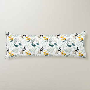 Cojín Flores silvestres acuáticas y patrón de hojas