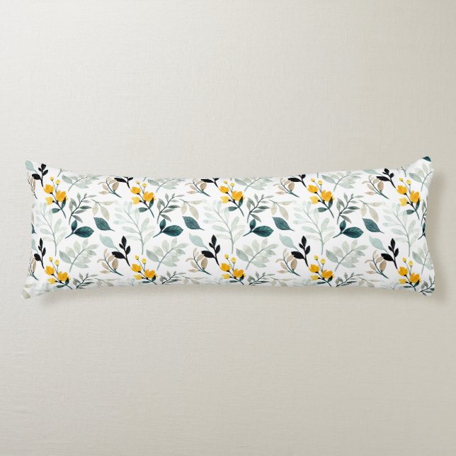 Cojín Flores silvestres acuáticas y patrón de hojas (Anverso)