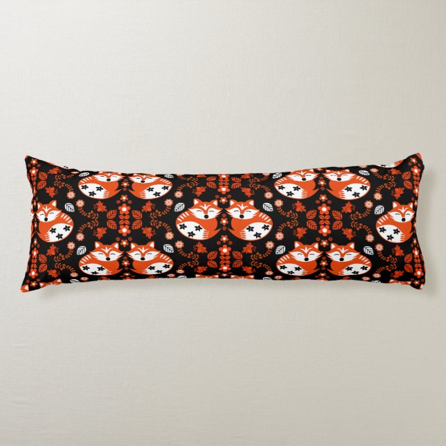 Cojín Folk Art Fox Print Decor (Anverso)