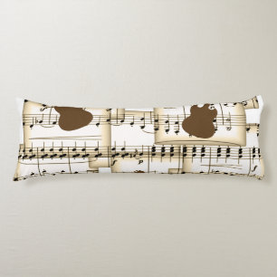 Cojín fondo de guitarra de papel de música