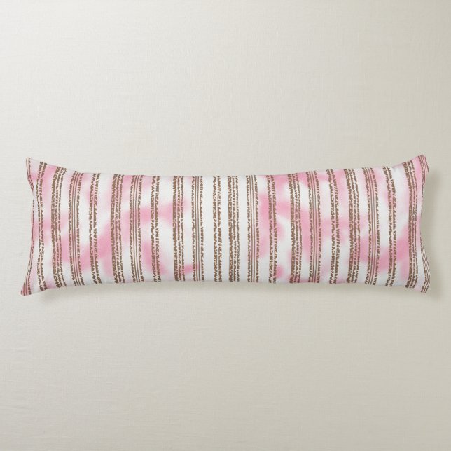 Cojín fondo rayado rosa y blanco (Anverso)