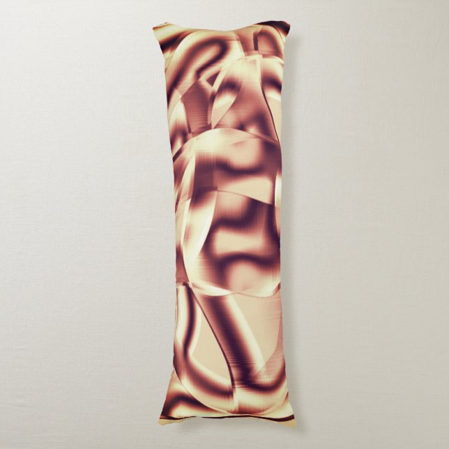 Cojín Formas curvadas, rojas o burdeos, de tono beige (Frente vertical)