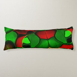 Cojín Formas distorsionadas y extrañas, colores rojos y