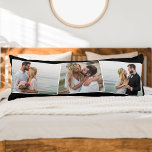 Cojín Foto boda ZigZag Imagen Montaje personalizado<br><div class="desc">Crea tu propia almohada corporal con 3 de tus fotos favoritas. La plantilla de la foto está configurada para crear el collage de fotos en un sutil montaje de zigzag. Sus fotos se muestran en formato horizontal y enmarcadas con un estrecho borde blanco. También puede agregar los nombres y la...</div>