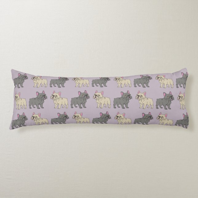 Cojín Frenchies, Morado (Anverso)