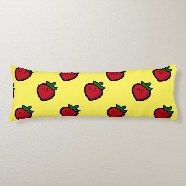 Cojín Fresas de Personalizado rojo curadas para vegetari (Anverso)