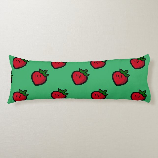 Cojín Fresas de Personalizado rojo curadas para vegetari (Anverso)