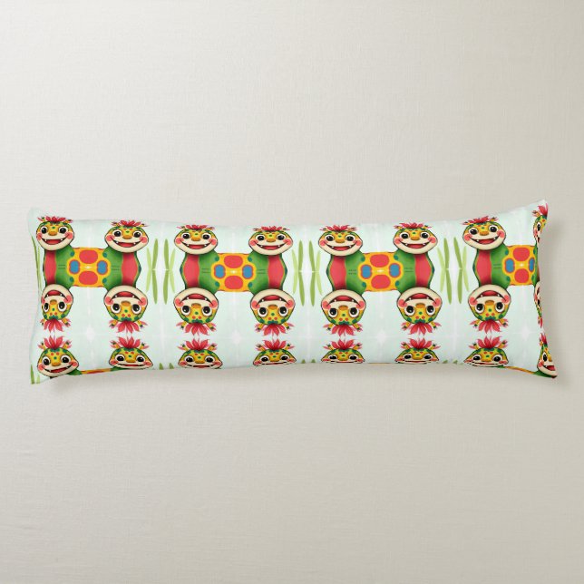 Cojín „Fröhlicher Dschungeldrache – Bunt und Glücklich“ (Reverso)