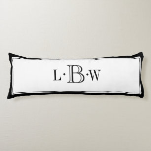 Cojín Frontera negra clásica con monograma