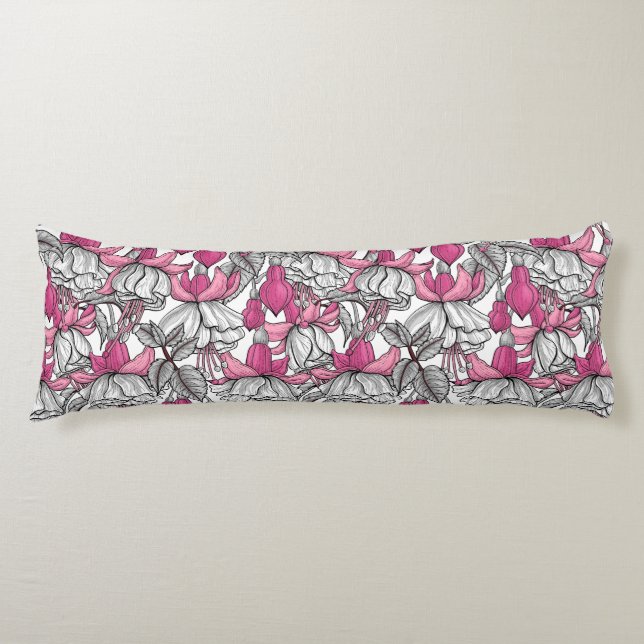 Cojín Fuchsia en blanco y rosa (Anverso)
