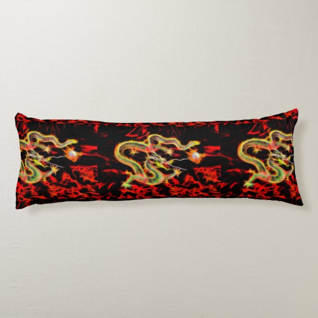 Cojín Fuego Dragón Dorado en la energía afortunada (Reverso)