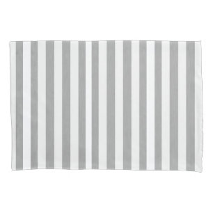 Cojín Funda de Almohada a Rayas Blanco y Gris