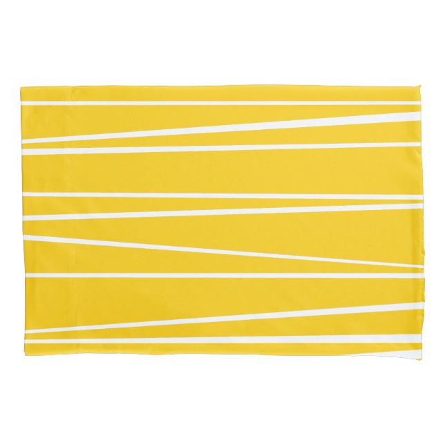 Cojín Funda de almohada amarilla de raya española indivi (Anverso)