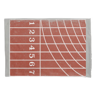 Cojín Funda de almohada apenada pista corriente roja del