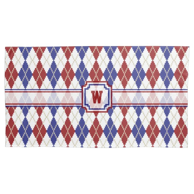 Cojín Funda de Almohada Argyle Americana (Anverso)