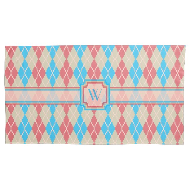 Cojín Funda de Almohada Argyle en la Playa (Anverso)