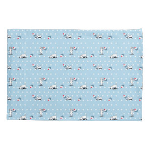 Cojín Funda de almohada azul KiniArt Westie Cupcake