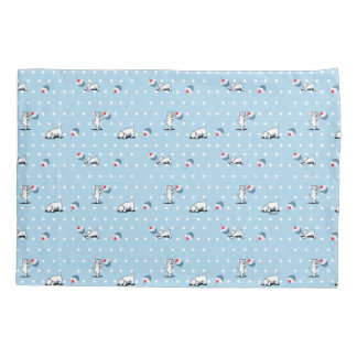 Cojín Funda de almohada azul KiniArt Westie Cupcake