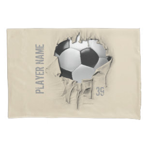 Cojín Funda de almohada blanca personalizada fútbol