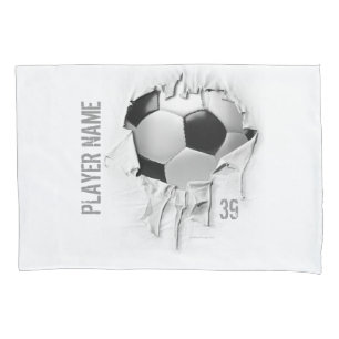 Cojín Funda de almohada blanca personalizada fútbol