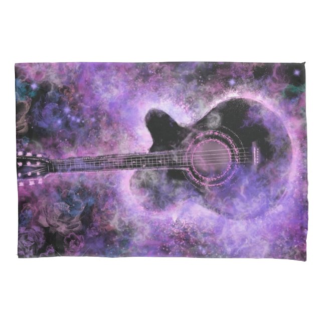 Cojín Funda de almohada clásica de guitarra (Anverso)