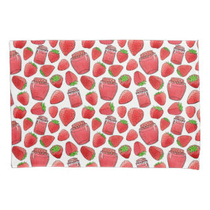 Cojín Funda de almohada colorida de las fresas y de los