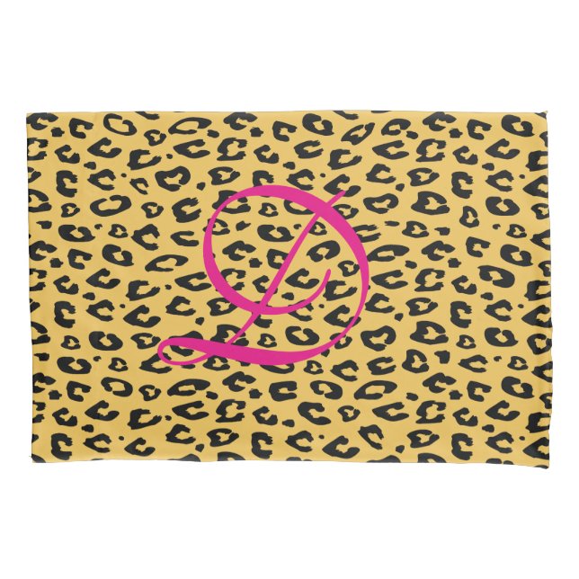 Cojín Funda de almohada con estampado de leopardo y mono (Anverso)