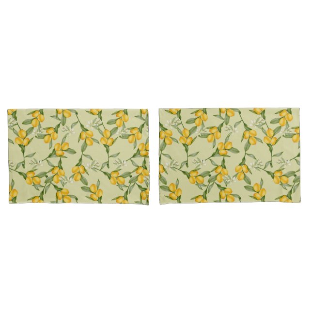 Cojín Funda de Almohada con Estampado de Limón (Anverso - Set)