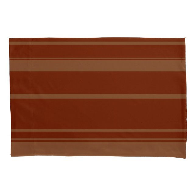 Cojín Funda de almohada con estampado de rayas marrones (Anverso-izquierdo)